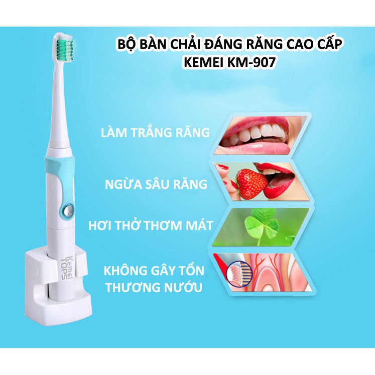 Bàn Chải Đánh Răng Điện thông minh Kemei KM-907