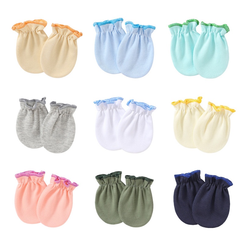 1 Đôi Găng Tay Cotton Mềm Mại Chống Trầy Xước Cho Bé Sơ Sinh