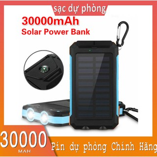 Sạc dự phòng đa năng 30000mah Sử Dụng Năng Lượng Mặt Trời  Đèn Led Báo Pin thiết kế không thấm nước Pin dự phòng