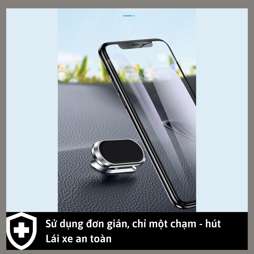 Giá đỡ điện thoại trên ô tô gắn taplo xoay 360 độ hút nam châm cực mạnh
