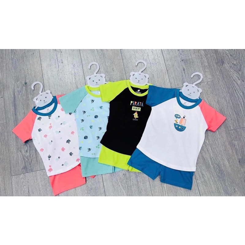 Bộ cộc tay Raglan Lullaby chất cotton mềm cao cấp cho bé trai bé gái