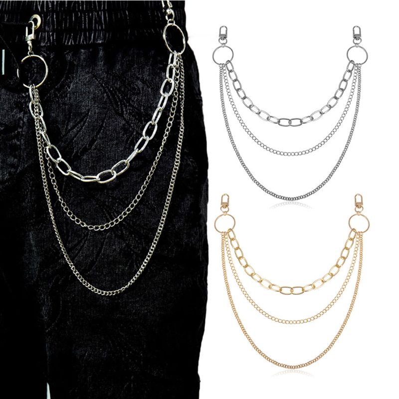 Dây Xích Nhiều Lớp Gắn Quần Jean Phong Cách Cổ Điển Cho Nam Và Nữ