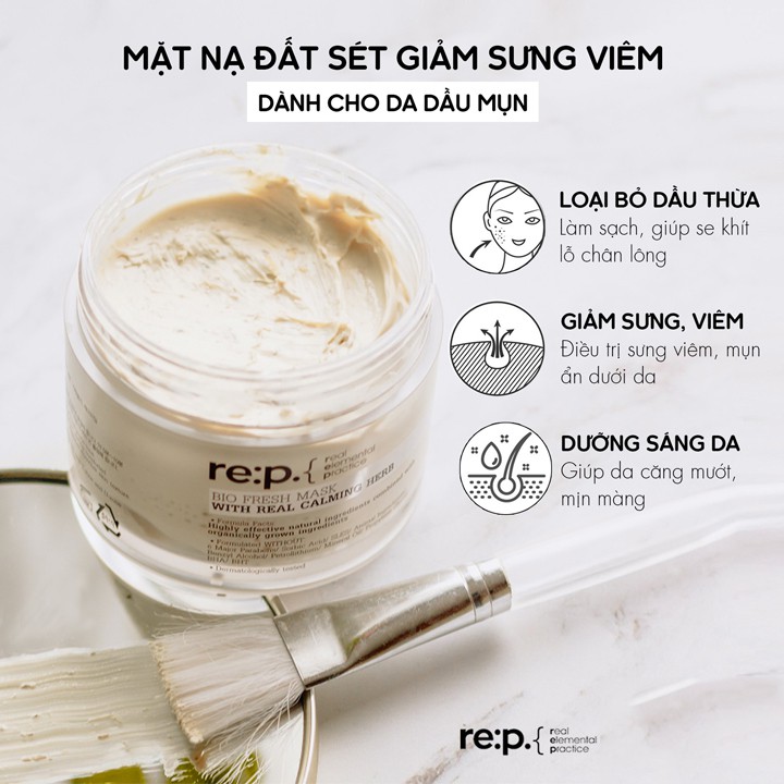 Mặt Nạ REP Đất Sét RE:P Bio Fresh Mask With Real Calming Herbs 130g