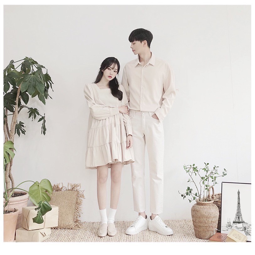 Áo đôi áo cặp ❤ Áo đôi nam nữ đẹp ❤ Set áo sơmi đầm ❤COUPLE CP01