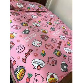 Ga Trải Giường Cotton Poly 1M2 1M6 1M8 Heo Hồng - HappyBedding