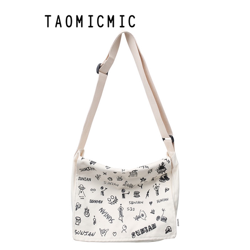 Túi tote đi học đeo chéo canvas vải mềm giá rẻ LUVADO TX794