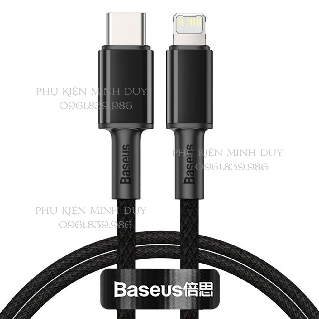 Cáp sạc dữ liệu Iphone 12 Baseus Tungsten Gold Fast Charging Data Cable Type-C to Lightning PD 20W ❤