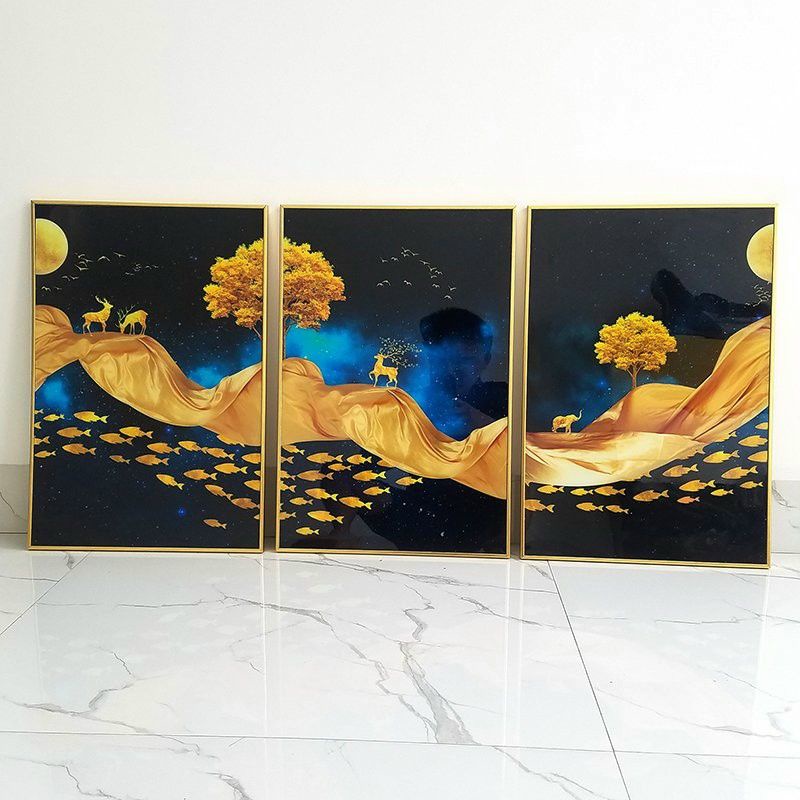 Tranh tráng gương - treo tường - Gồm 3 bức kích thước 40x60