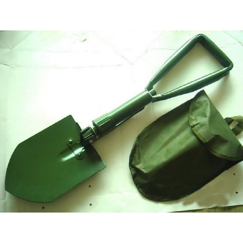 Bộ cuốc xẻng gấp gọn 47cm làm vườn, du lịch, đào giun câu cá đa năng