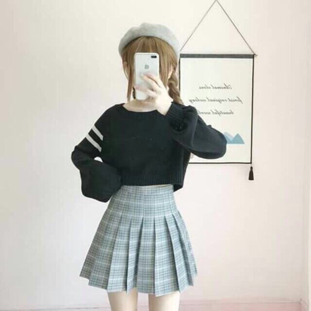 Chân váy tennis kẻ hàng loại 1 kèm ảnh thật | BigBuy360 - bigbuy360.vn