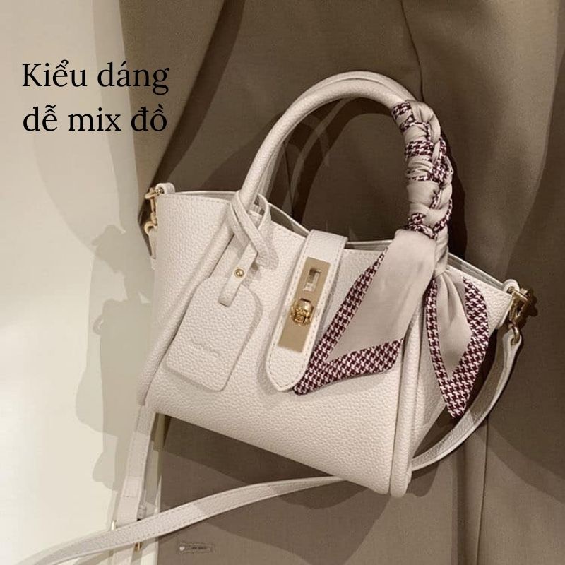 Túi xách nữ kèm khăn xuất hàn da pu dùng được 2 kiểu JUMITO