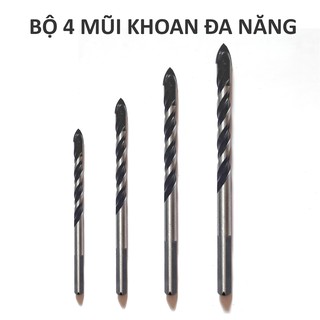 Bộ 4 mũi khoan đa năng CRV 6-12mm khoan gạch, kính, gốm, sứ,và nhiều vật liệu khác