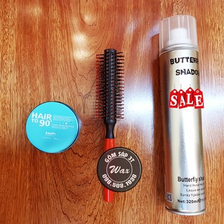 Combo sáp kanfa gôm xịt butterfy và lược