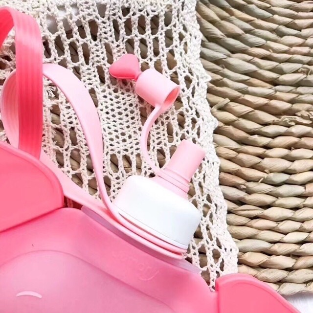 Bình nước silicon cho bé siêu cute bình nước đi lớp đi chơi style Hàn