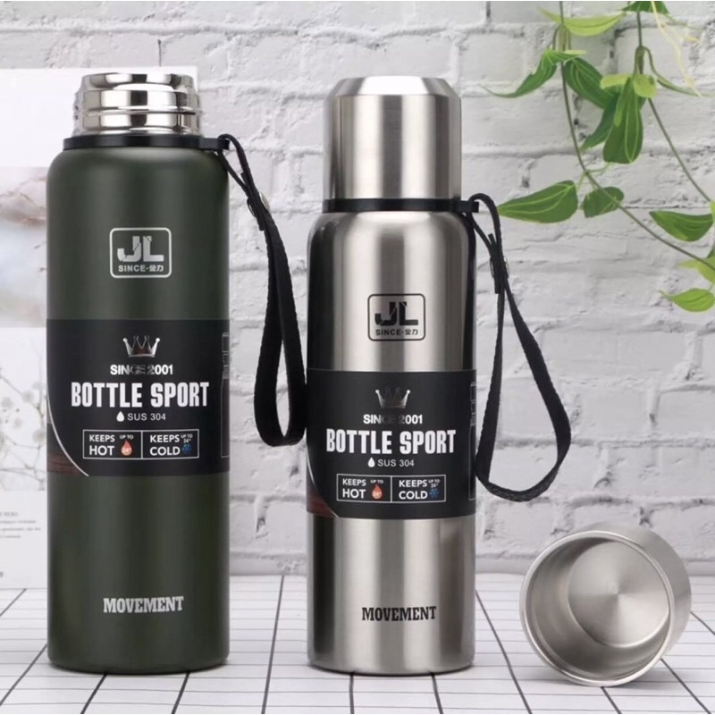 Bình giữ nhiệt inox 304 cao cấp KD 852, giữ nóng + lạnh 24h, có nắp uống nước dung tích 1500ml