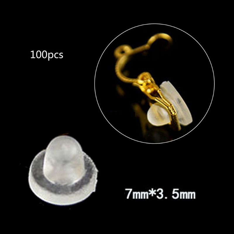 Set 100 Miếng Đệm Silicone Trong Suốt Chống Đau Bông Tai