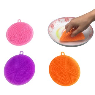 Miếng rửa chén silicon miếng rửa bát có móc treo tiện dụng