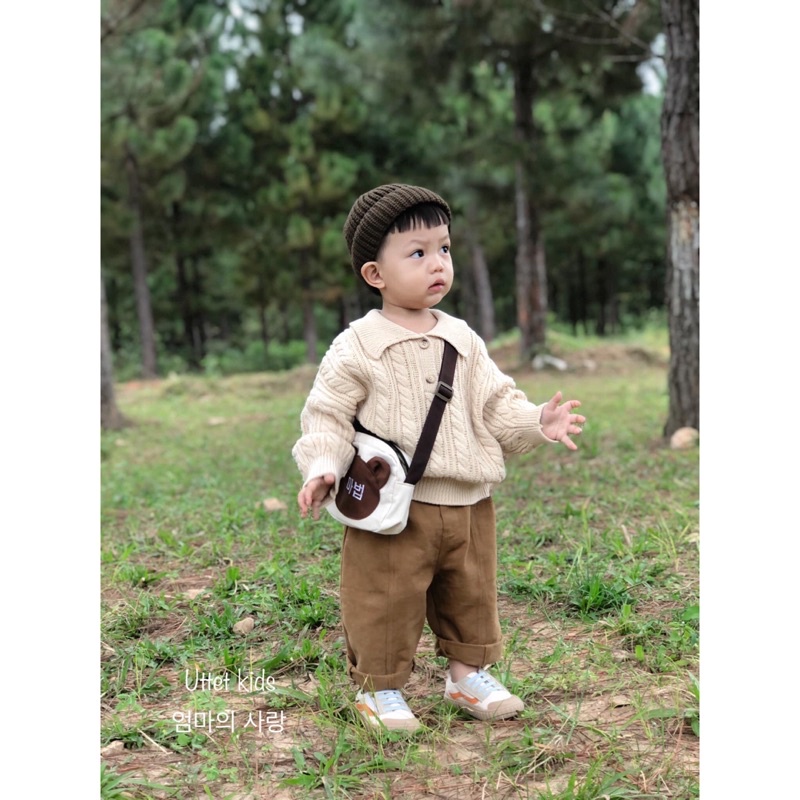 [Ảnh thật] Áo len hàn quốc cổ sơ mi dành cho bé gái và bé trai size 80 đên 120 cho bé từ 1-hơn 5 tuổi