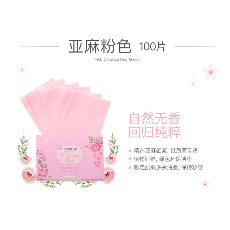 [Mua 5 tặng 1] Giấy thấm dầu Maycreate/ Oil absorbing sheet Maycreate- 100 sheet