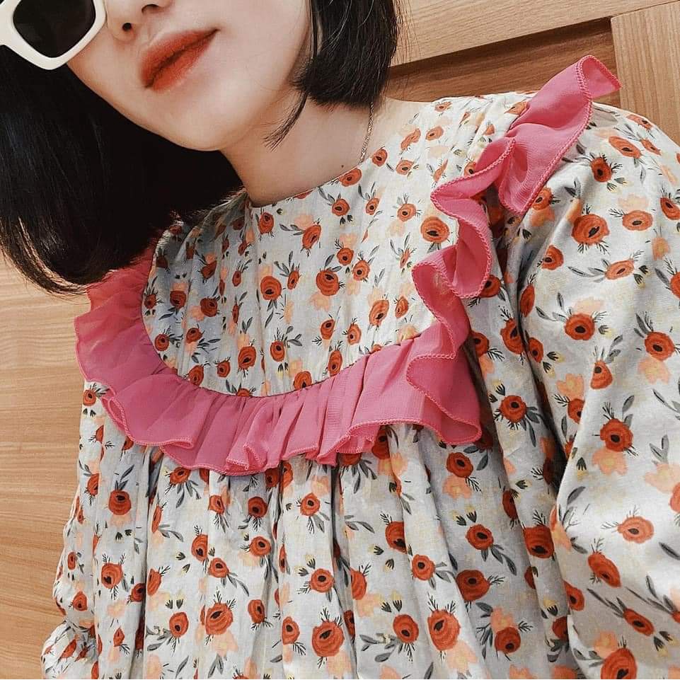 Đầm bầu ngắn tay M276 chất hoa thô thời trang thiết kế freesize
