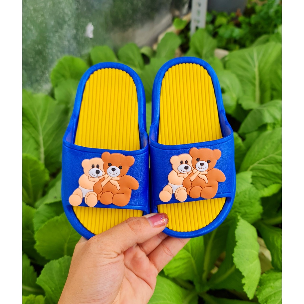 Dép bánh mì cho bé trai bé gái chất cao su mềm gấu Teddy 2 hình dễ thương