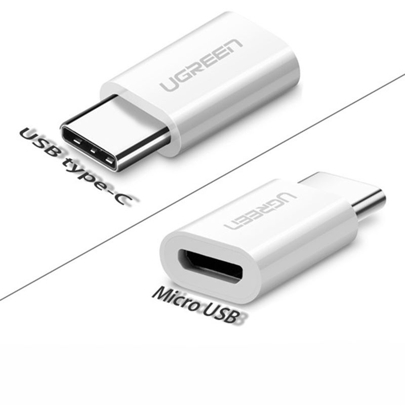 Đầu chuyển USB-C dương ra Micro USB âm UGREEN 30864 (màu trắng)