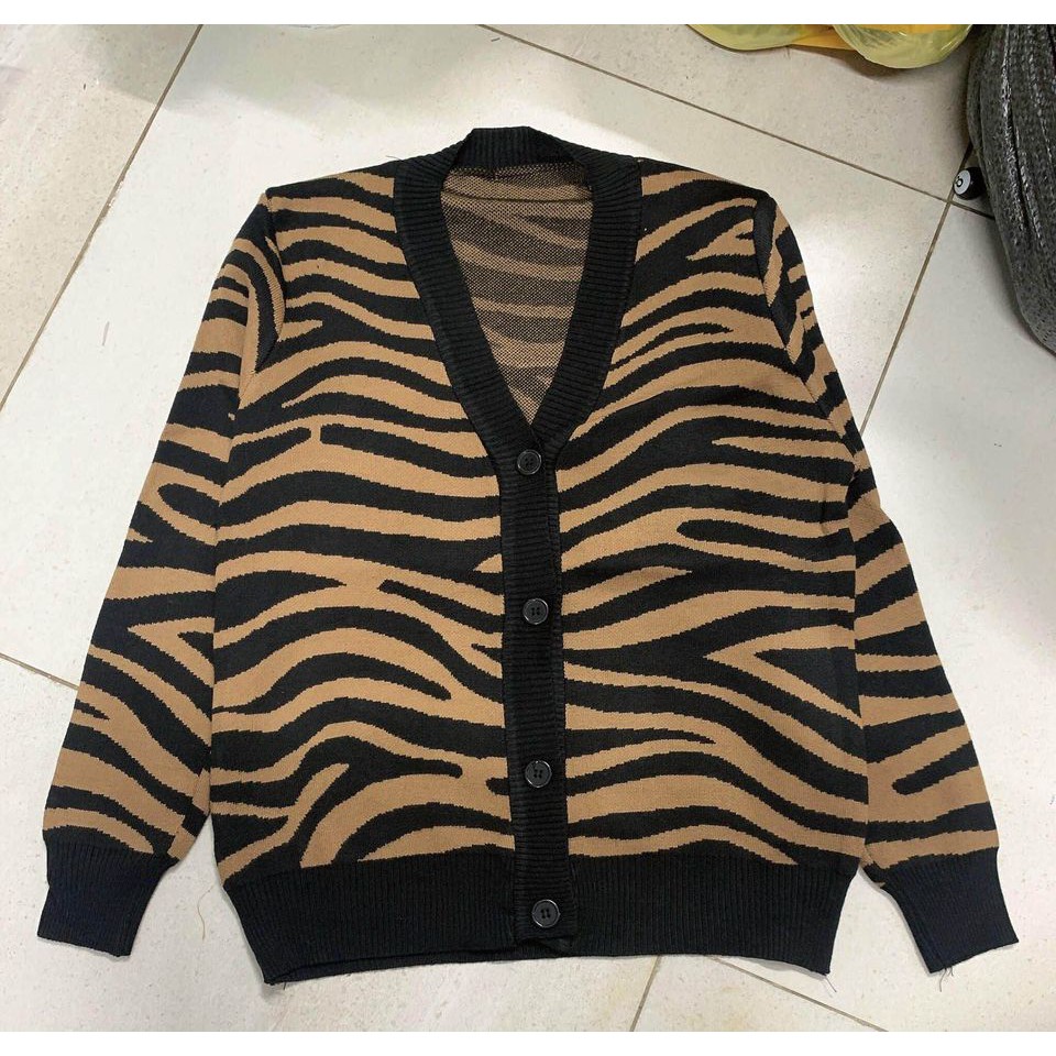 Áo cadigan hoạ tiết ngựa vằn freesize hàng QC