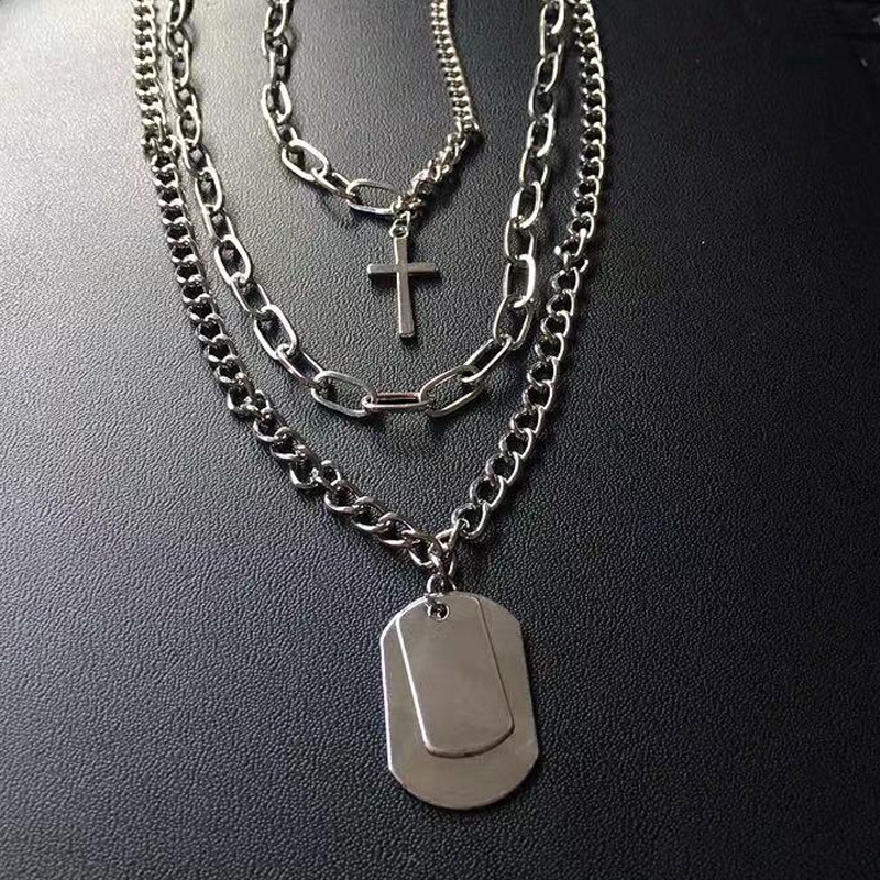 Vòng Cổ Nhiều Lớp Gắn Mặt Chữ Thập Cá Tính Phong Cách Hip-Hop | BigBuy360 - bigbuy360.vn