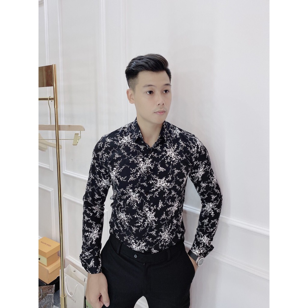 Sơ mi nam vải lụa TMINA, áo họa tiết, áo lụa nam dài tay SM12 | BigBuy360 - bigbuy360.vn