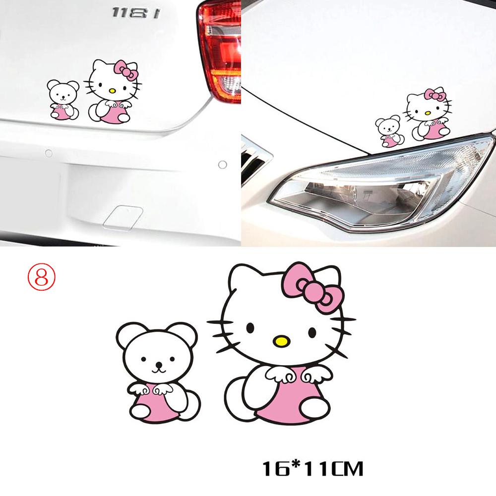 Sticker Hello Kitty Phản Quang Dán Trang Trí Xe Hơi