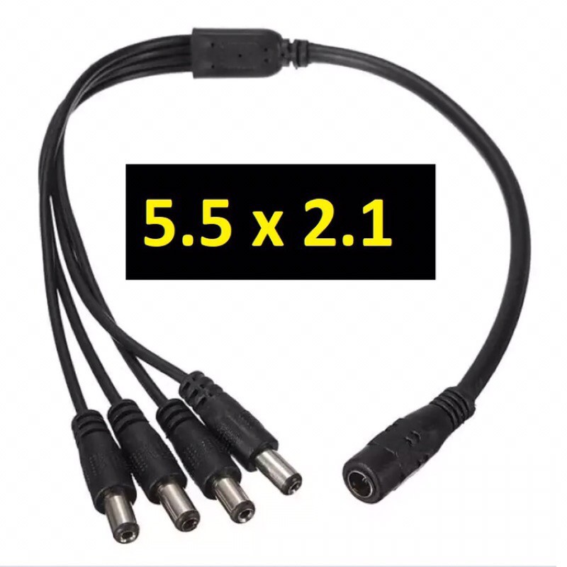 ĐẦU CHIA NGUỒN CAMERA 1 ĐẦU CÁI RA 4 ĐẦU ĐỰC Dây Chia Nguồn DC 1 Vào 4 Ra Giắc Nguồn Loại 5.5x2.1mm