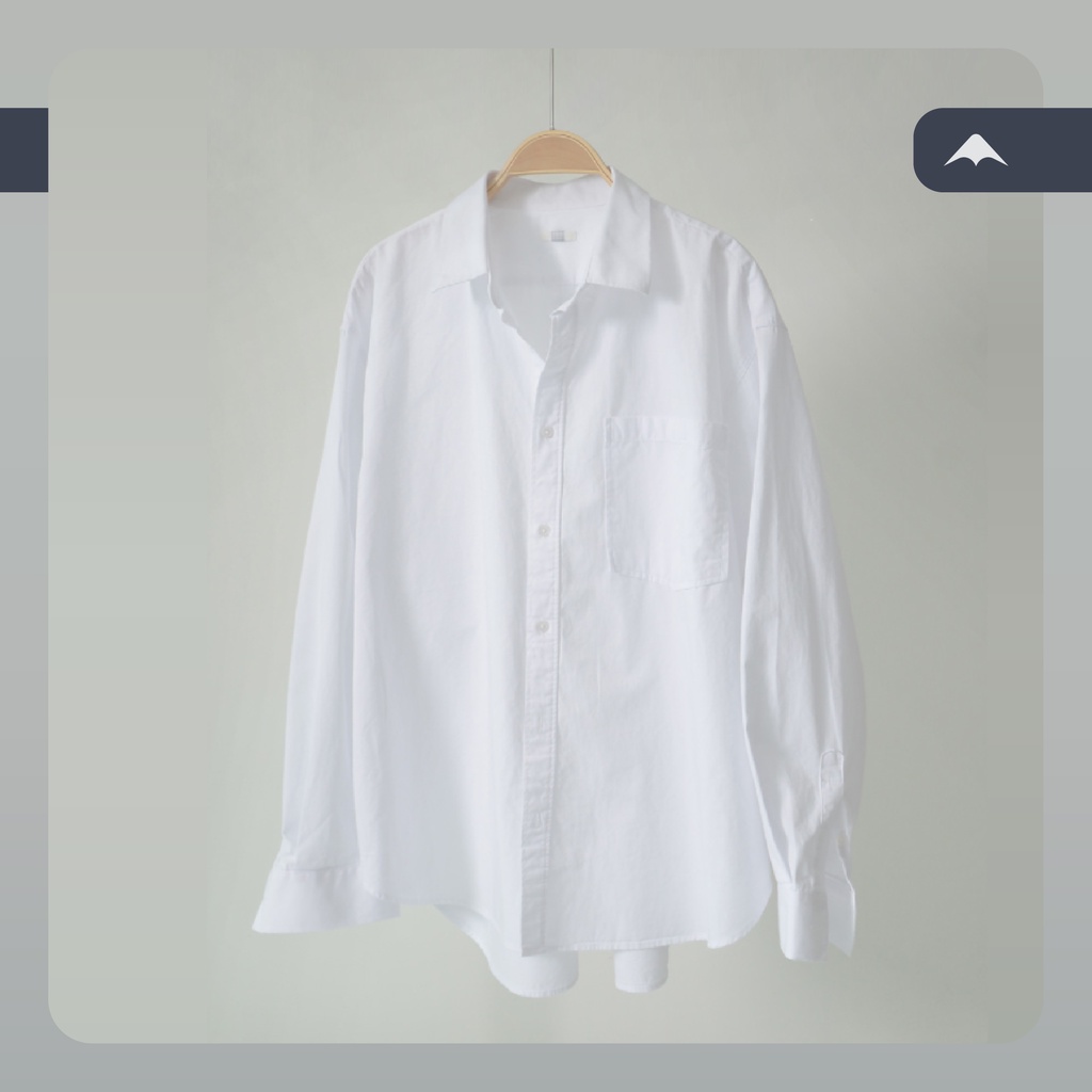 Áo sơ mi trắng form rộng Tommy MARTIAN Hàn quốc unisex cổ bẻ dài tay trắng trơn basic oversize nam nữ SM022 | BigBuy360 - bigbuy360.vn