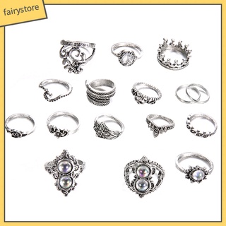 Set 16 NhẫN NhiềU KiểU DáNg Phong CáCh Boho