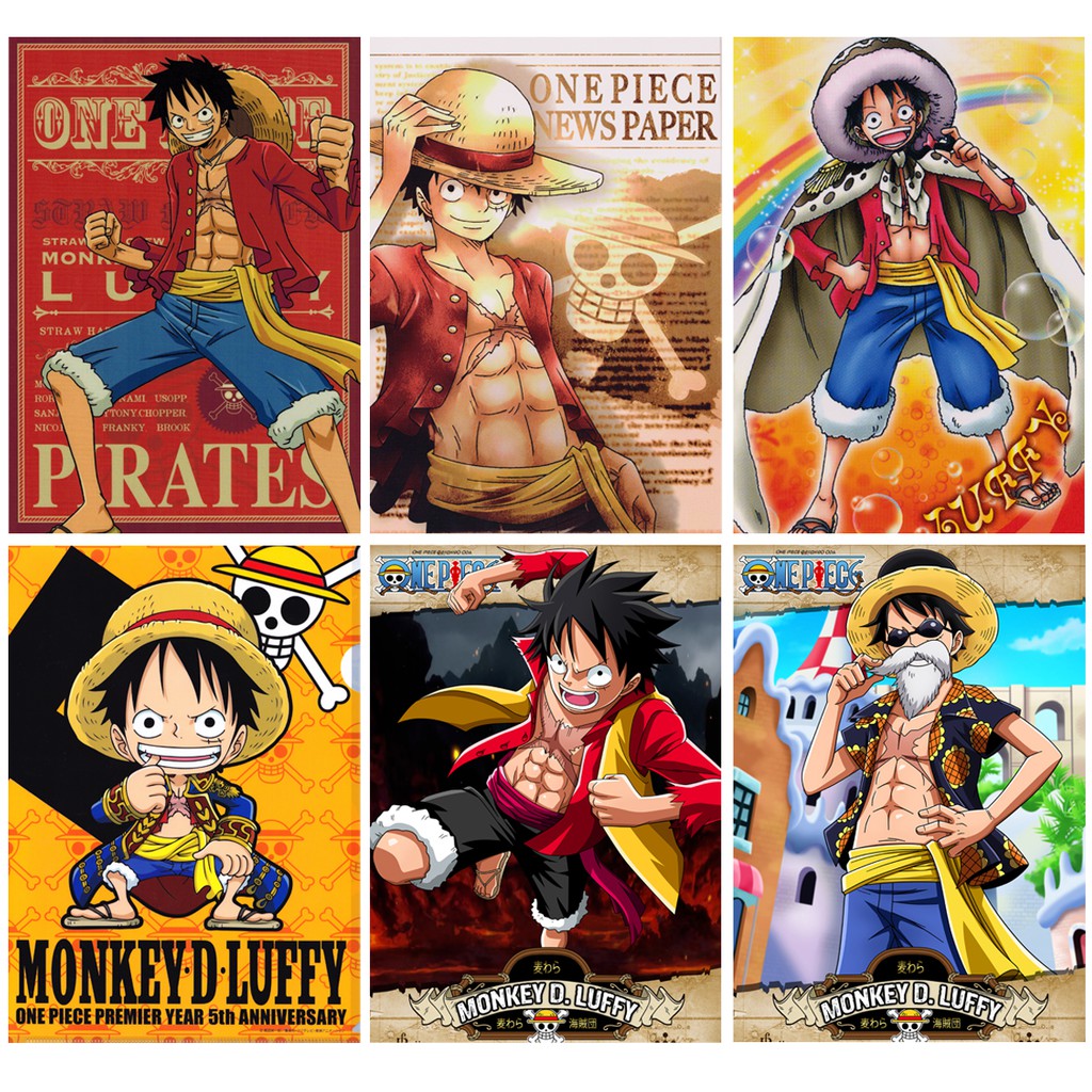 Poster / Tranh dán tường anime One Piece Nhân vật LUFFY (combo 1 set 4 tấm poster - 40k)