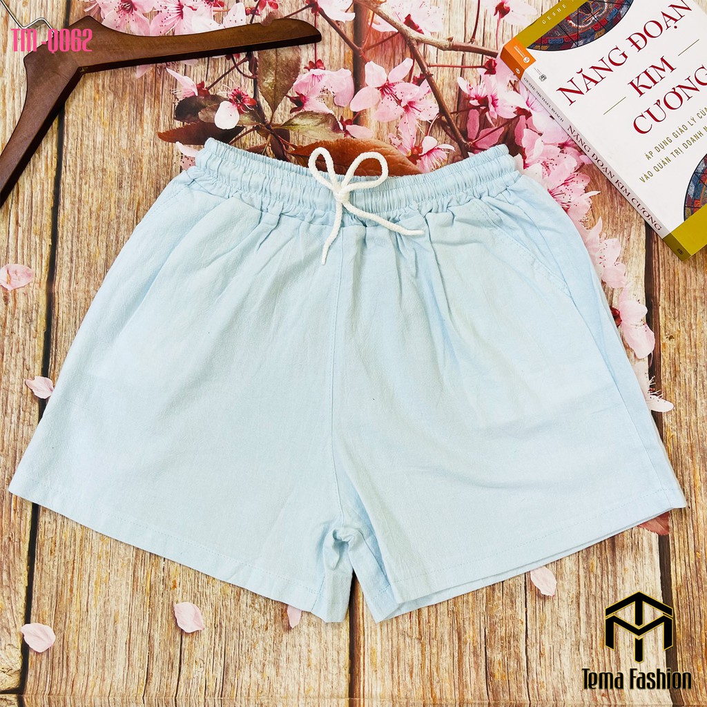 Quần đùi short nữ TEMA cao cấp - quần short nữ chất đũi mềm min mát mặc ở nhà cực thích | BigBuy360 - bigbuy360.vn