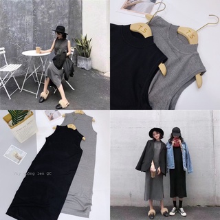 Váy len sát nách cổ 2 phân style ullzang quảng châu nữ