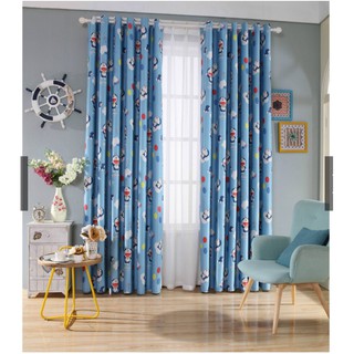 RÈM VẢI CAO CẤP DOREMON NỀN XANH DƯƠNG CC032