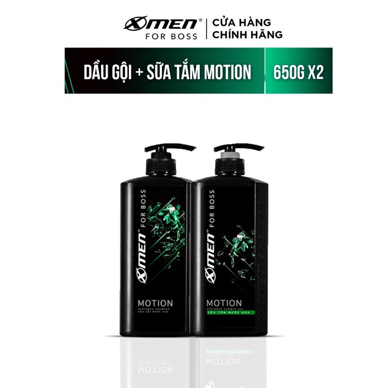 Combo Dầu gội nước hoa 650g + Sữa tắm nước hoa X-Men for Boss Motion 650g #0