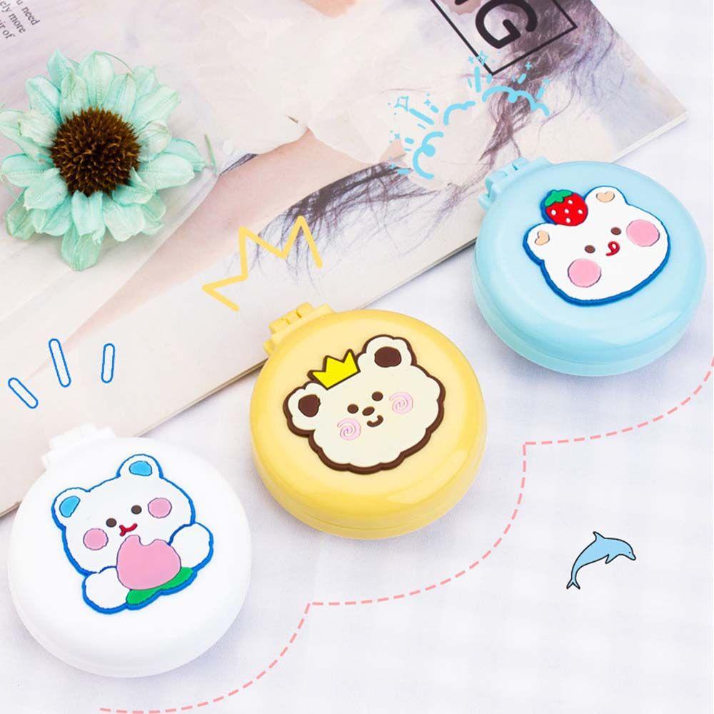 Lược gấp mini SKJK có gương tròn phong cách Hàn Quốc