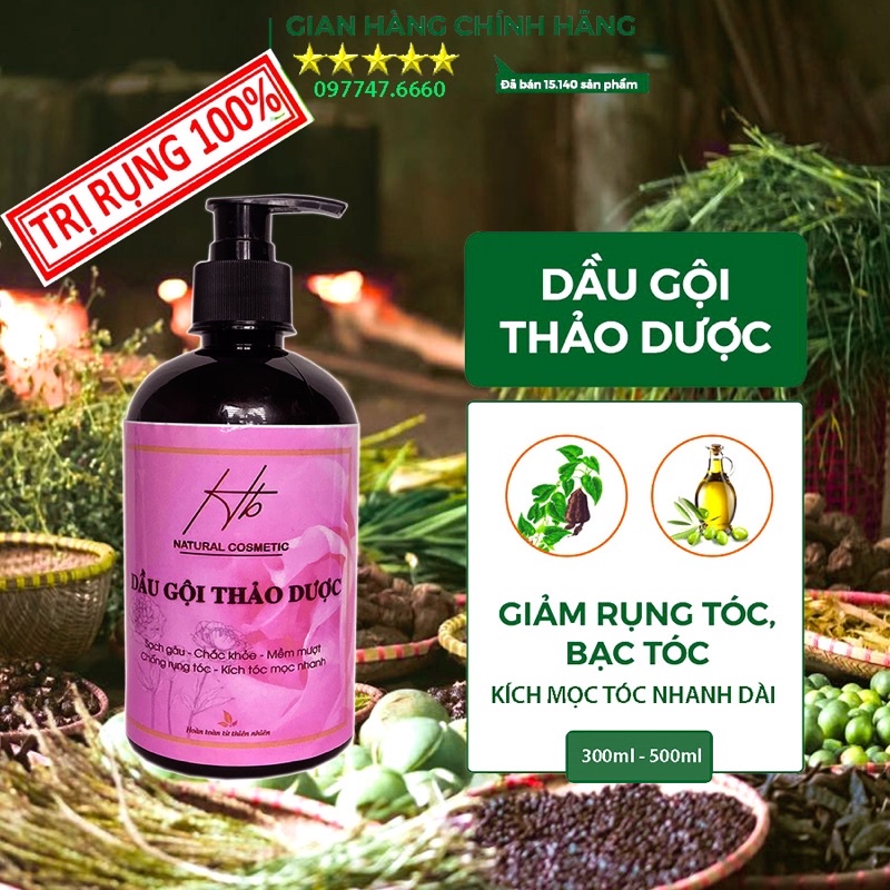 Dầu gội thảo dược Hb. Hết Rụng, Nấm, Kích Mọc tóc nhanh dài.