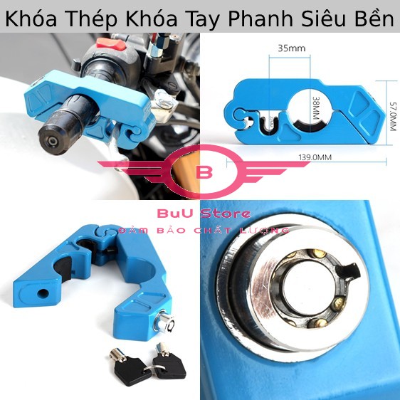 Khóa thép cao cấp siêu bền khóa tay phanh, tay ga xe máy, khóa thắng xe máy chống trộm hiệu quả