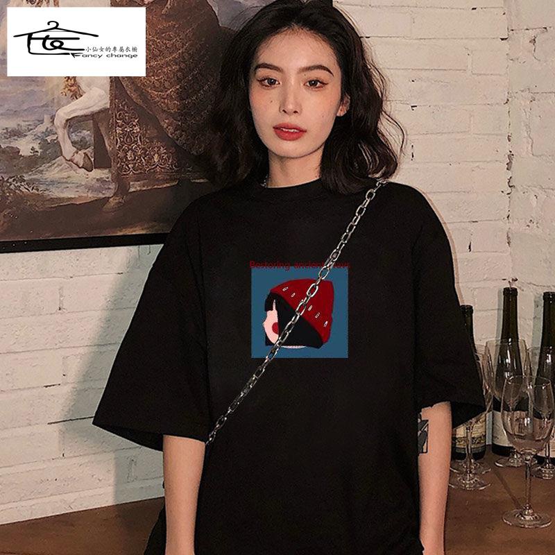 Áo Thun Cotton Tay Lỡ Dáng Rộng Phong Cách Hàn Quốc Thời Trang Xuân Hè Cho Nữ 2022