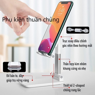 Giá đỡ điện thoại gấp đế vững chắc có lót chống trượt,tăng,giảm chiều cao,thay đổi góc nhìn siêu gọn, rẻ tiện dụng PKTC