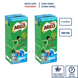 vỉ  sữa lúa mạch MILO ít đường 4hộp x 180ml