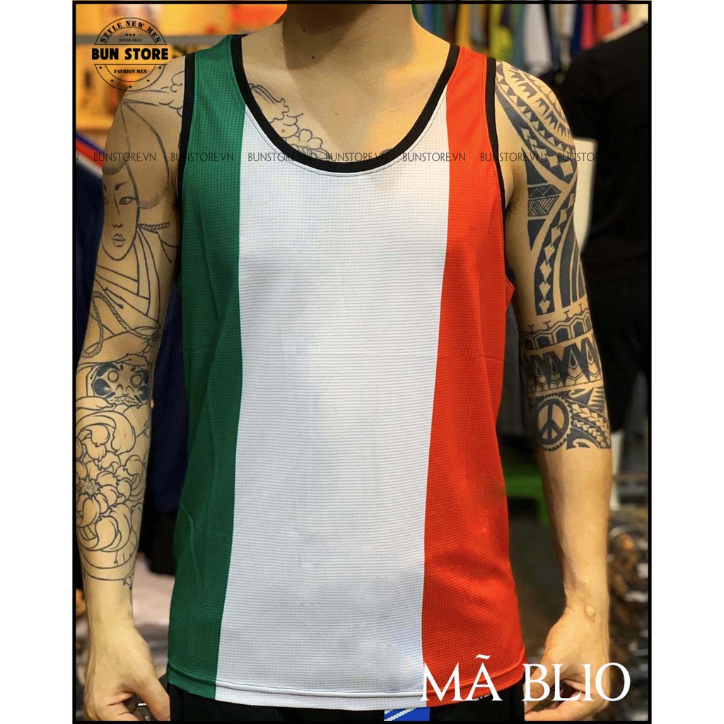 Áo ba lỗ lưới in Hình 3D cao cấp tập GYM, chơi thể thao, áo nhóm đi biển - BunStore