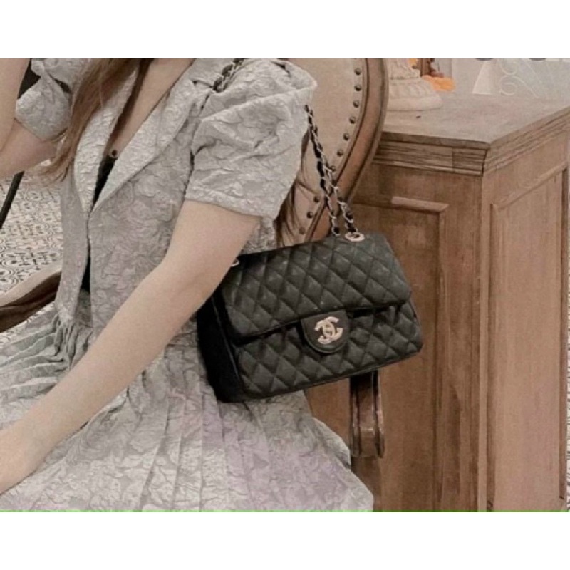 Túi nữ Classic chất liêu da bả 2 lắp thời trang kẻ viền ô trám