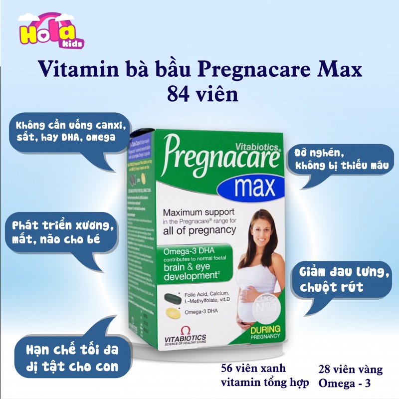 Vitamin Tổng Hợp Bà Bầu PREGNACARE MAX 84 Viên