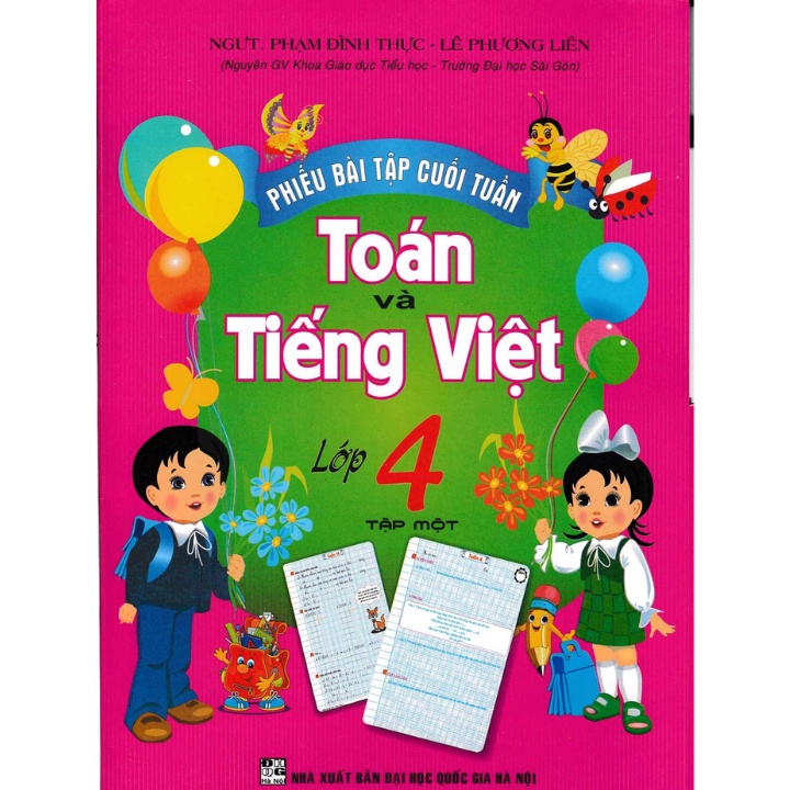 Sách - Combo Phiếu Bài Tập Cuối Tuần Toán - Tiếng Việt Lớp 4 (Bộ 2 Cuốn)