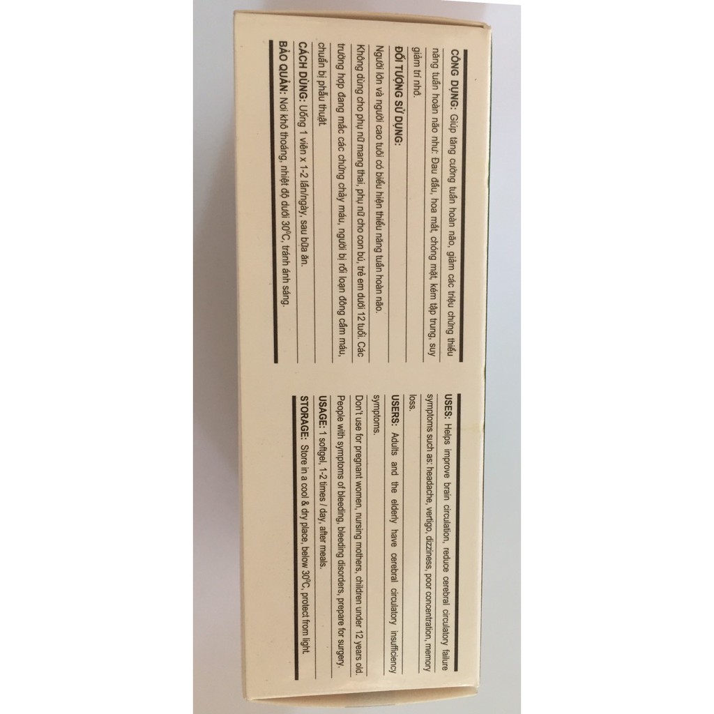 Tuần hoàn não hoàn hảo GINKGO PLUS Magne-B VIÊN UỐNG GIÚP TĂNG TUẦN HOÀN NÃO Hộp 30 viên