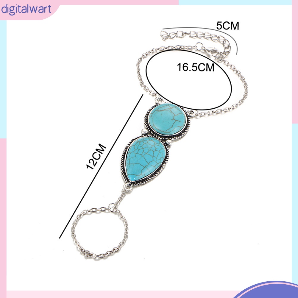 Lắc tay nối nhẫn đính hạt đá cẩm thạch thời trang